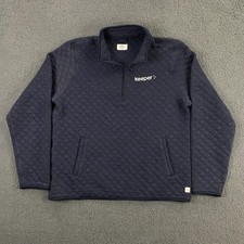 Marine Layer Corbet Quilted Pullover Mens XL Blue 1/4 Zip Sweatshirt