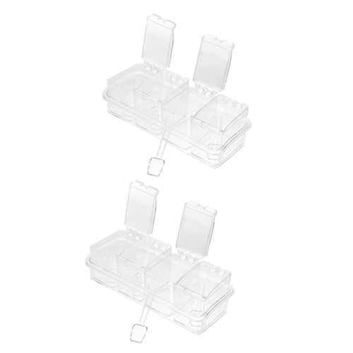 2 Sets Seasoning Storage Box Kitchen Condiment Jar Salt and Spice Container