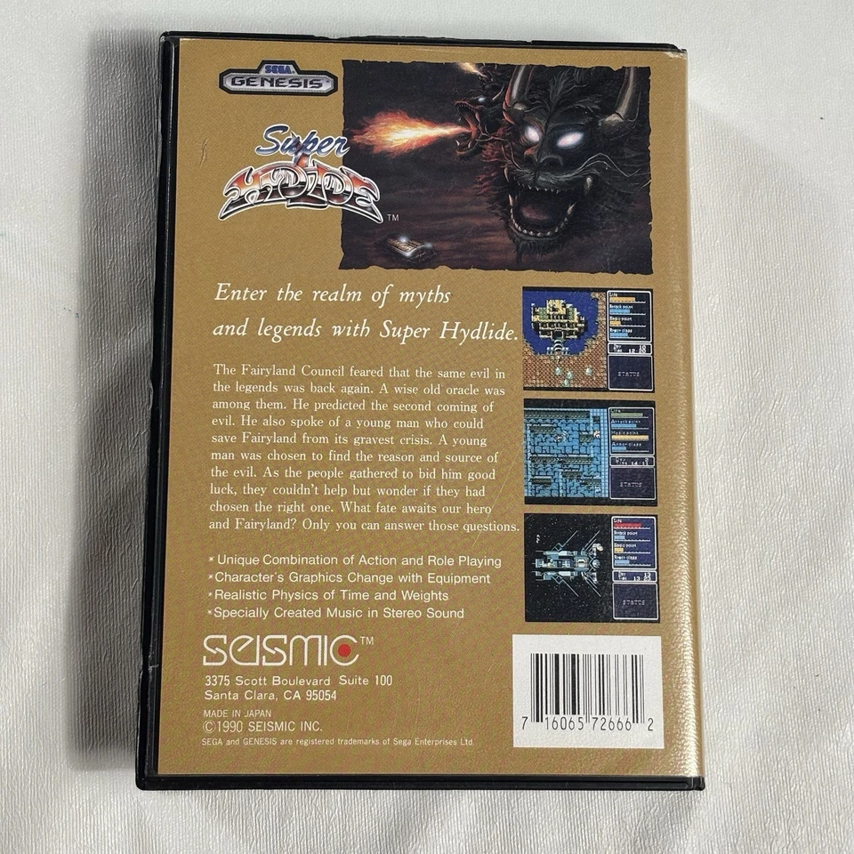 Super Hydlide (Sega Genesis, 1990) Complete w/Manual - Tested! - Image 2 of 4