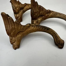 Antique Cast Iron Winged Bird Footstool Feet Set of 3 Victorian Salvage