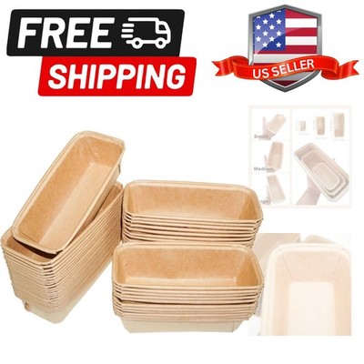 50PCS Paper Loaf Pan, Rectangle Loaf Pans, Disposable Baking Loft Mold, Kraft...