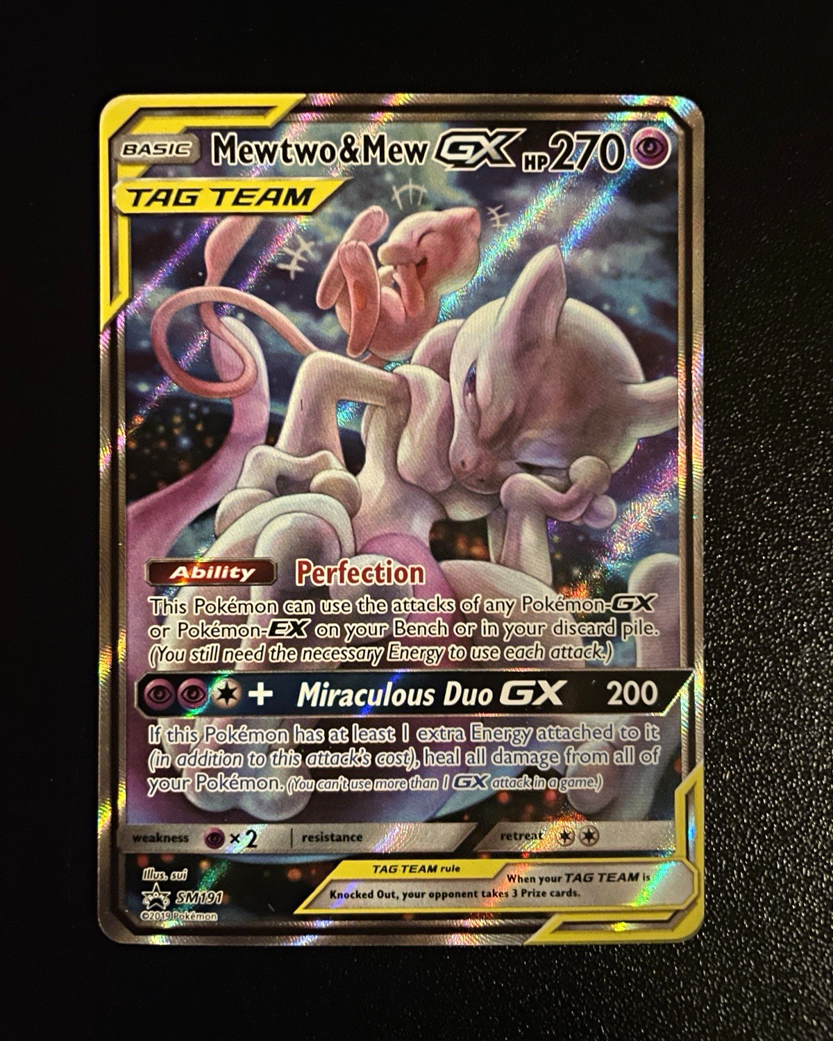 Pokémon TCG Mewtwo & Mew GX SM191 SM Promos Promo Full Art Holo TAG TEAM