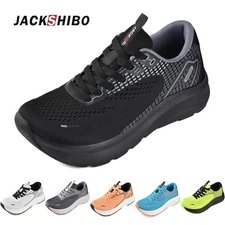 JACKSHIBO Men's Wide Toe Box Shoes Arch Support Wide Width Sneakers for Tennis