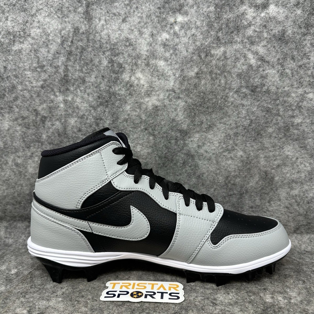 Air Jordan 1 Mid TD Football Cleats Shadow 2.0 Black Grey FJ6805-002 Sz 10.5 Nike Air Jordan 1 Mid TD Shadow 2.0 Football Cleat FJ6805  main image 4