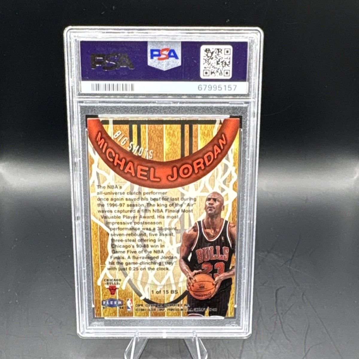 Fleer 1997-98 Ultra Big Shots Michael Jordan #1 BS PSA 8 Bulls 