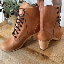 Stivaletti in legno con lacci Swedish Hasbeens vera pelle misura 6/39 