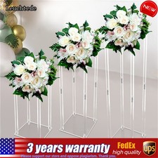 Clear Acrylic Flower Stand Tabletop Flower Plinth Column Vase Wedding Decoration