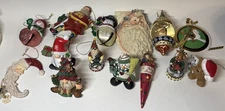 VTG Modern Christmas Tree Ornament Resin Plastic Ceramic Assorted Lot Of 14
