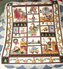 TOYS TOYS TOYS FATHER CHRISTMAS FABRIC TERRY PERRY NORTHCOTT 3108 ELVES PANEL