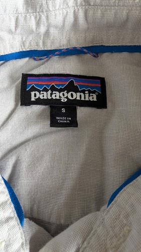 Men's Patagonia Cotton Hemp Shirt Size S Button Up Long Sleeve Tan Light - Picture 7 of 11