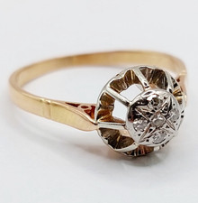 Bague solitaire art deco or