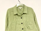 Coldwater Creek Women's 100% Linen Jacket Plus Size 2X Green Button Up Shacket