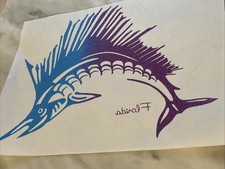 VINTAGE MARLIN FISH IRON ON TRANSFER FLORIDA 1980'S 12x9”