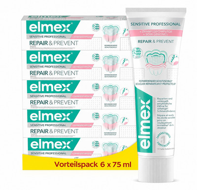 Elmex Sensitive Professional Repair&Prevent Zahnfleisch 6er Pack, 6x75ml, OvP