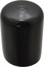 100 Pack Caplugs Stretchable Black Vinyl Caps, 1-1/8" ID x 1-1/2" Long