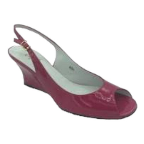 CEFALU Womens Slip On Open Peep Toe Mid Heels Wedge Slingback Sandals Size 2-7 - Picture 6 of 10