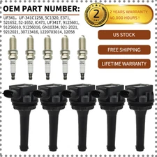 New 5 Ignition Coil & Spark Plug Kits For Volvo S60 S80 V70 XC70 XC90 C70 UF341