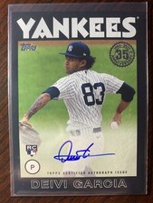 2021 Topps Series 2 Deivi Garcia 1986 Autograph Black Parallel RC Yankees #/199