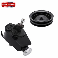 LWP Power Steering Pump with Double Groove Pulley Black Kit For SBC BBC Chevy GM