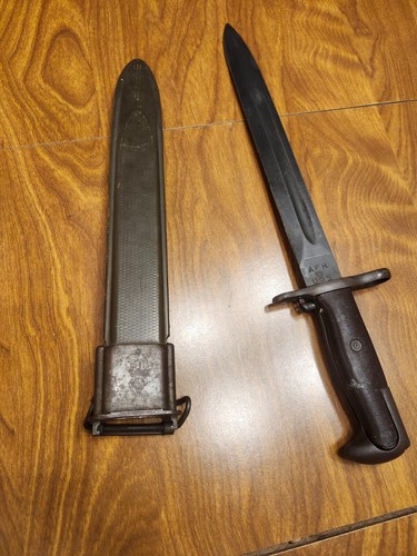 GARAND M1 BAYONET-AMERICAN FORK & HOE-AFH-BROWN HANDLES-APPEARS UNUSED-VERY NICE - Picture 10 of 16