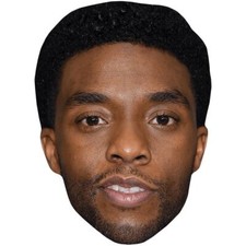 Chadwick Boseman Stubble Celebrity Mask, Flat Card Face