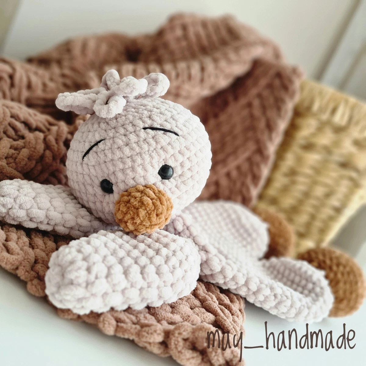 Crochet Duck comforter Amigurumi Toy Handmade Stuffed Animals toy Baby  Snuggler