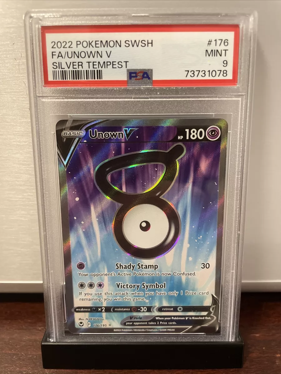 2022 Pokemon Full Art Unown V Silver Tempest PSA 9