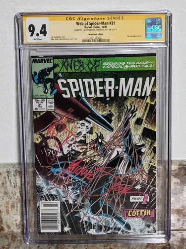 Web of Spider-man #31 Marvel 1987 CGC 9.4 Signed Mike Zeck J.M. Dematteis Kraven