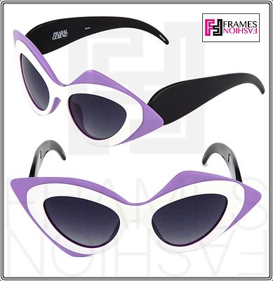 LINDA FARROW PG17 Prabal Gurung Cat Eye Mask Black White 