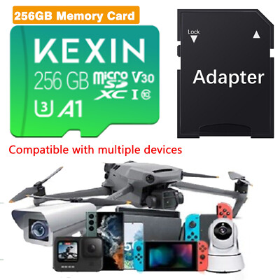 1-10 PCS 256GB Micro SD Cards Class 10 V30 U3 Memory Card For GOPRO/Camera/Cam