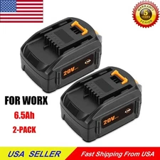 2PACK 6.5Ah For WORX 20V MAX Extend Lithium Battery WA3520 WA3525 WA3575 WA3578