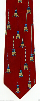 Bungee Man Men's Necktie Jumping Sports After Dark Brand Silk Red Neck Tie 