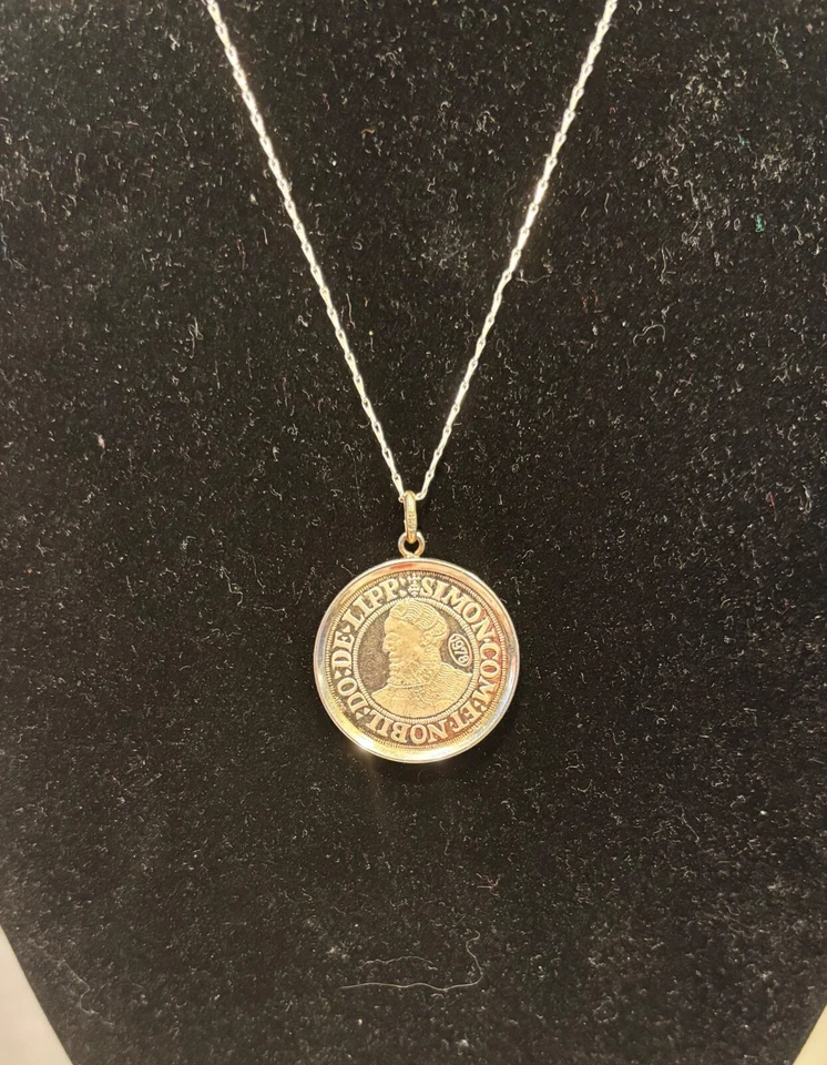 Silber 835 Kette mit Anhänger Münze "Lippischer Taler" - Bild 3 von 4