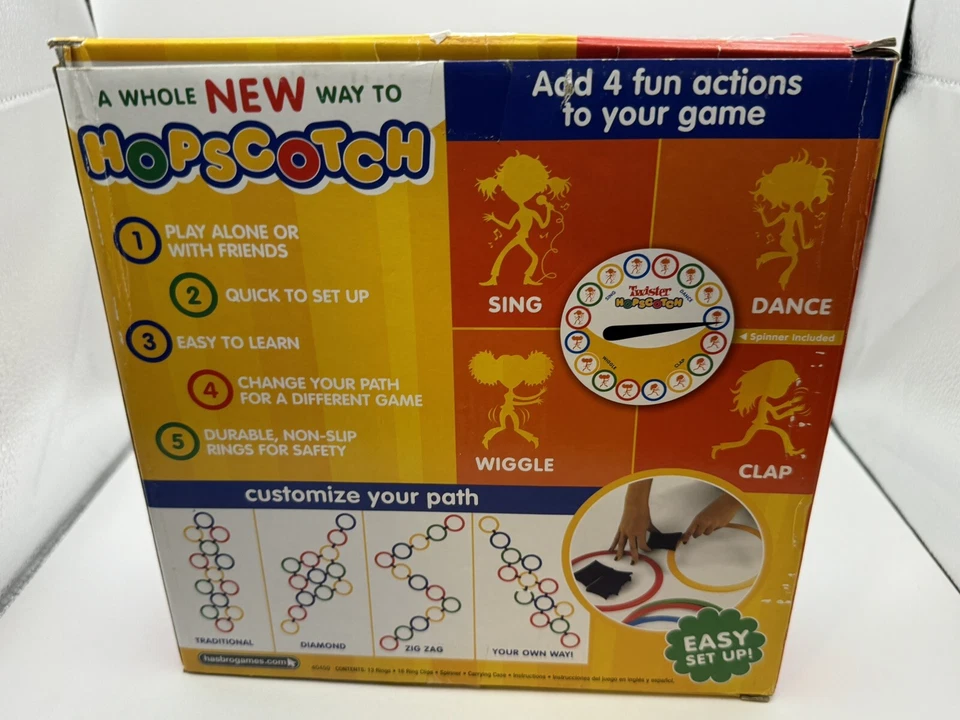 Hasbro Twister Hopscotch Indoor Activity Game W/Mesh Carrying Case 4 Games In 1 - Image 2 of 3
