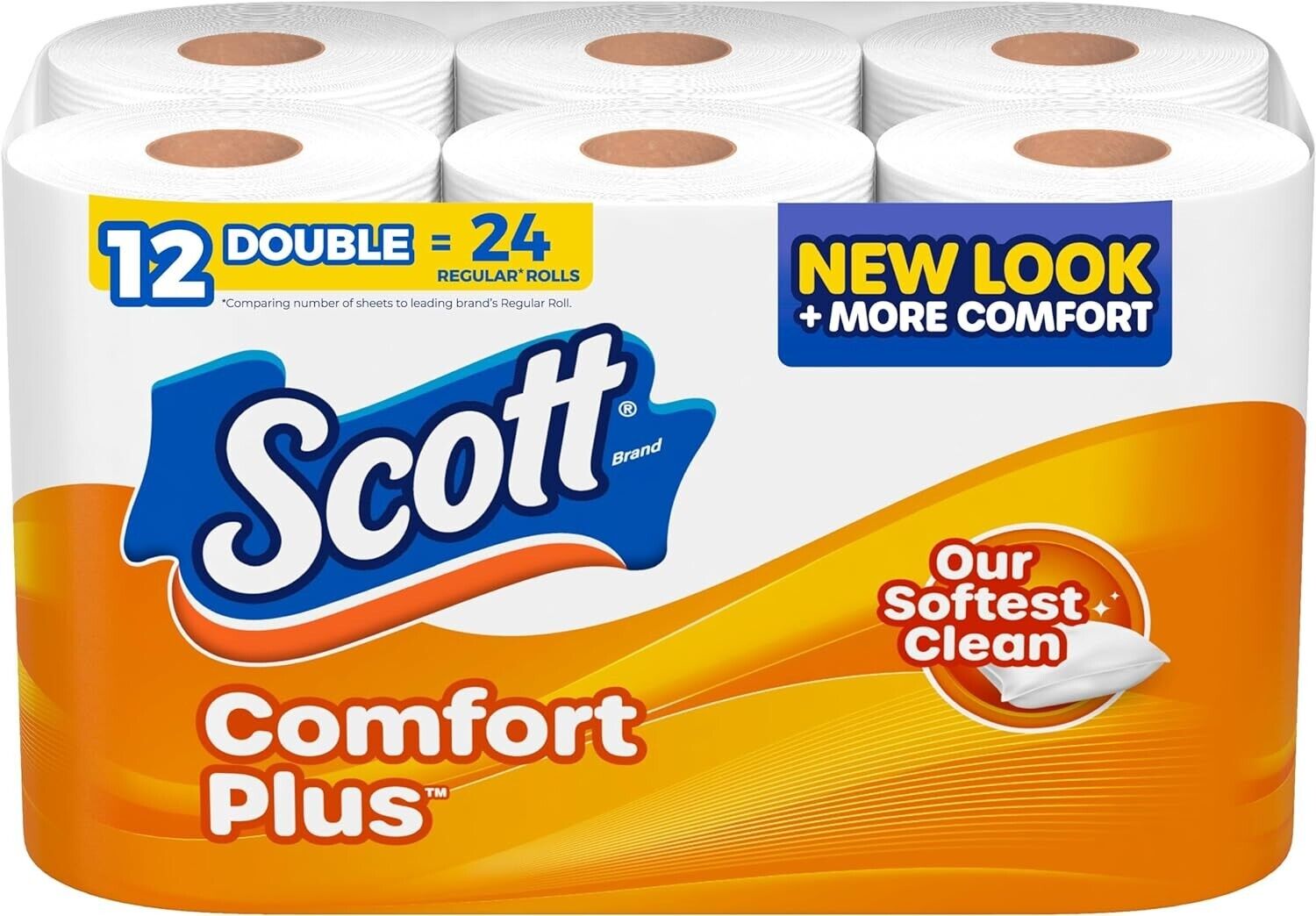 Comfortplus Toilet Paper, 12 Double Rolls, 231 Sheets per Roll, Septic-Safe, 1-P