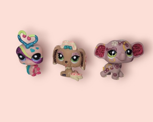 Littlest Pet Shop LPS Sparkle Glitter Lovebug 2151 Elephant 2154 Llama Apso 2155