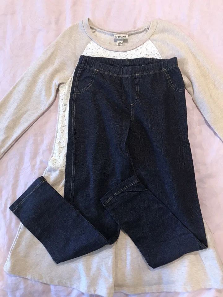 4 件套女孩 10/12 码 DKNY CHEROKEE Abercrombie Fitch CIRCO 连衣裙打底裤 — 第 3/4 张图片