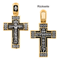 Russisch Orthodoxer Kreuz Anhänger 925er Silber Vergoldet Symbol Schmuck Neu