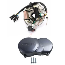 2 Coil Magneto Stator + Engine Cover Kit for Pit Bike XR50 Apollo 70 110cc 125cc