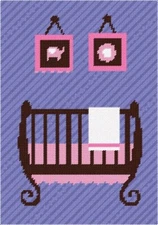 Baby Girl Crib Needlepoint Kit or Canvas