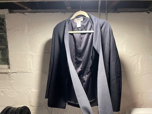 Veste de costume blazer vintage taille 40 Lagerfeld 100% laine laine Karl Made in France - Photo 10/18