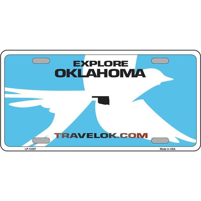 Oklahoma Travel Blank Metal Novelty License Plate Car Auto and