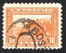 US 1913 10¢ Pan Pacific Expo 10 perf Stamp #404 used CV $70