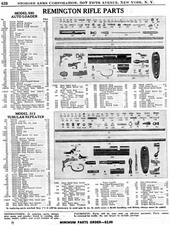 1953 Print Ad of Remington Model 550 Auto Loader & 512 Tubular Rifle Parts List