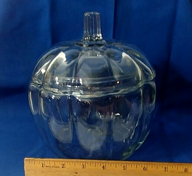 Vintage Clear Glass Pumpkin Covered Candy Dish eBay
