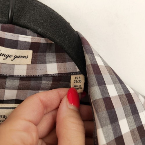 Todd Snyder Grey Plaid Check Melange Yarns Button Down Dress Shirt 15.5 34/35 - Picture 7 of 9