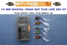 SAVAGE GEAR 1+5 MINI BUCKTAIL CRANK BAIT PLUG LURE BOX KIT SET PIKE PERCH TROUT