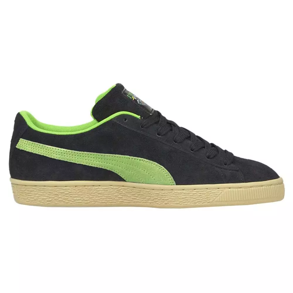 Puma Suede Santa Cruz Shark Lace Up Mens Black Sneakers Casual Shoes 381905 01