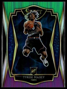 Tyrese Maxey 2020-21 Panini Select Green White Purple #174 RC Philadelphia 76ers