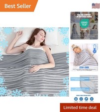 Double-Sided Cooling Blanket for Hot Sleepers - 50"x70" Lightweight  Breathable